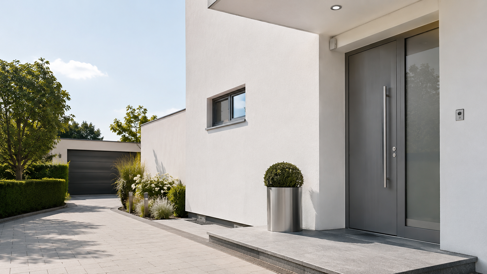 Moderne Haustür mit hochwertigem Schließsystem